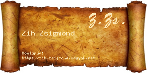 Zih Zsigmond névjegykártya